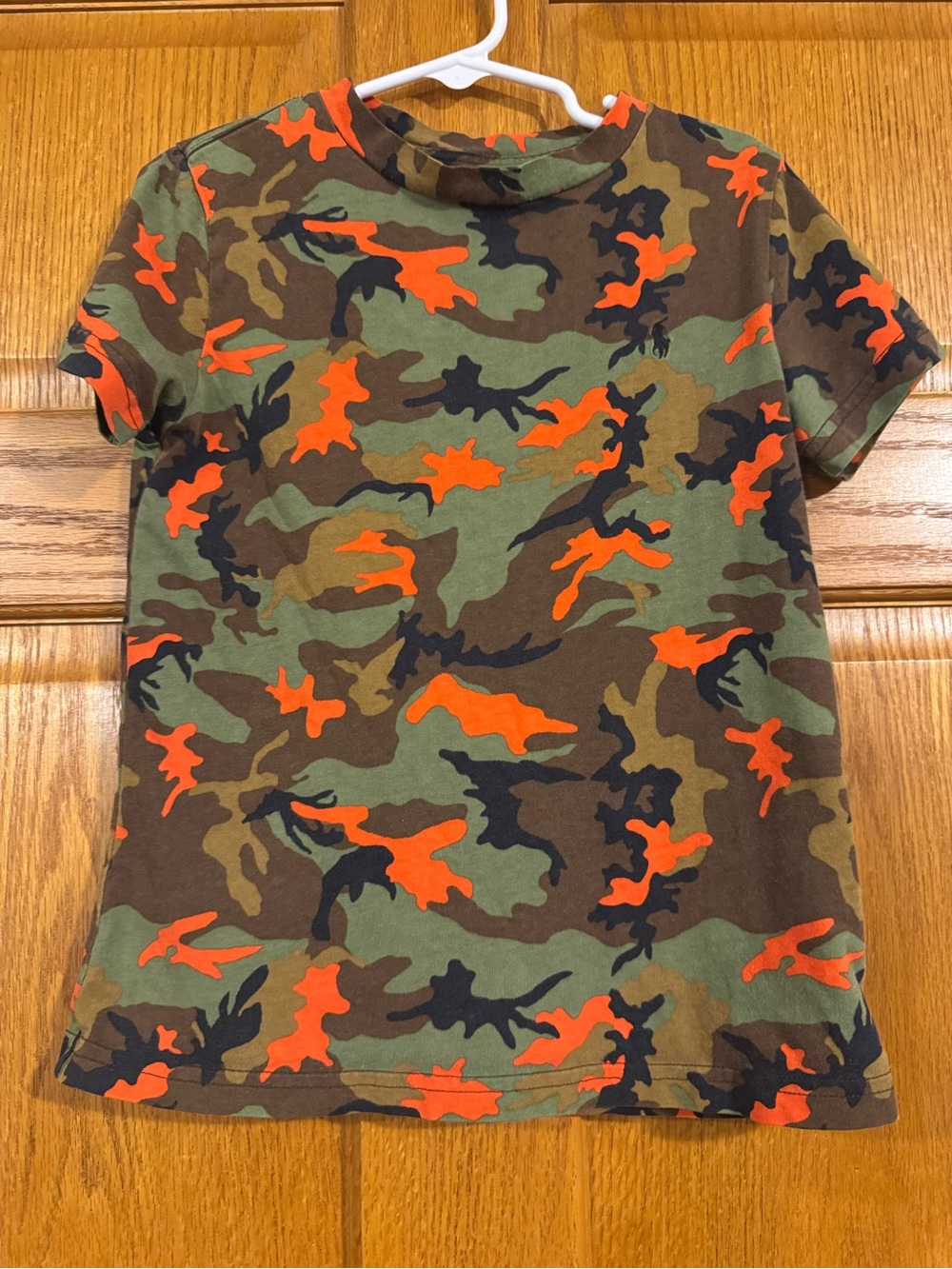 Polo Ralph Lauren Boys 5 Camo Blaze Orange Pony T Shirt Hunting Outdoors